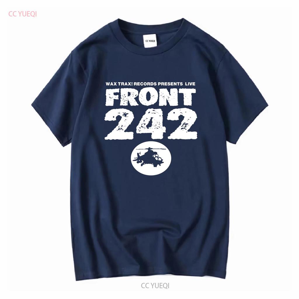 Vtg Front 242 Band World Tour Country Music Black T Shirt Vintage Washed Fashion Graphic Homme Stylish Top For Everyday Wear