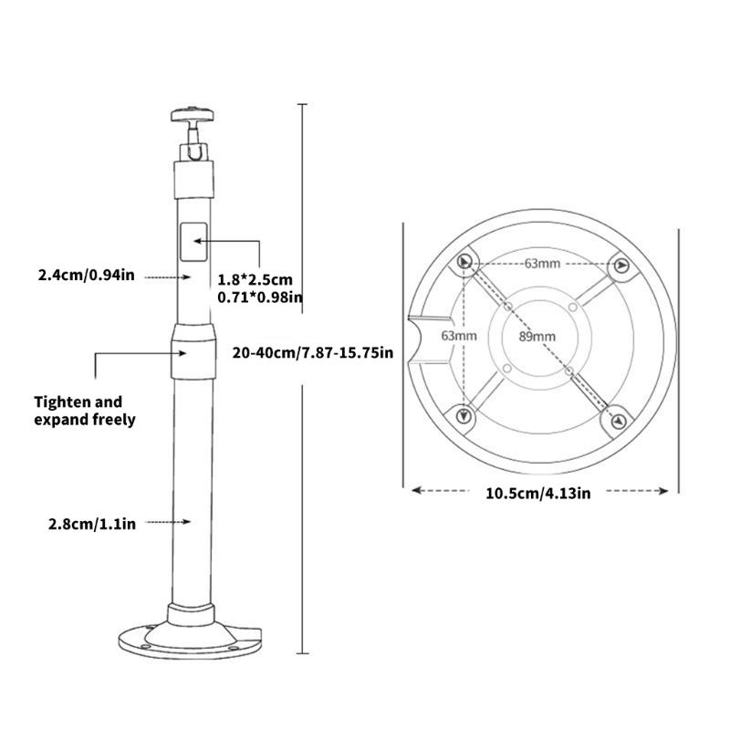 Telescopic Security Camera Bracket Ceiling Camera Mount with Hiddened Wiring Designing Length Ranging 20cm 40cm