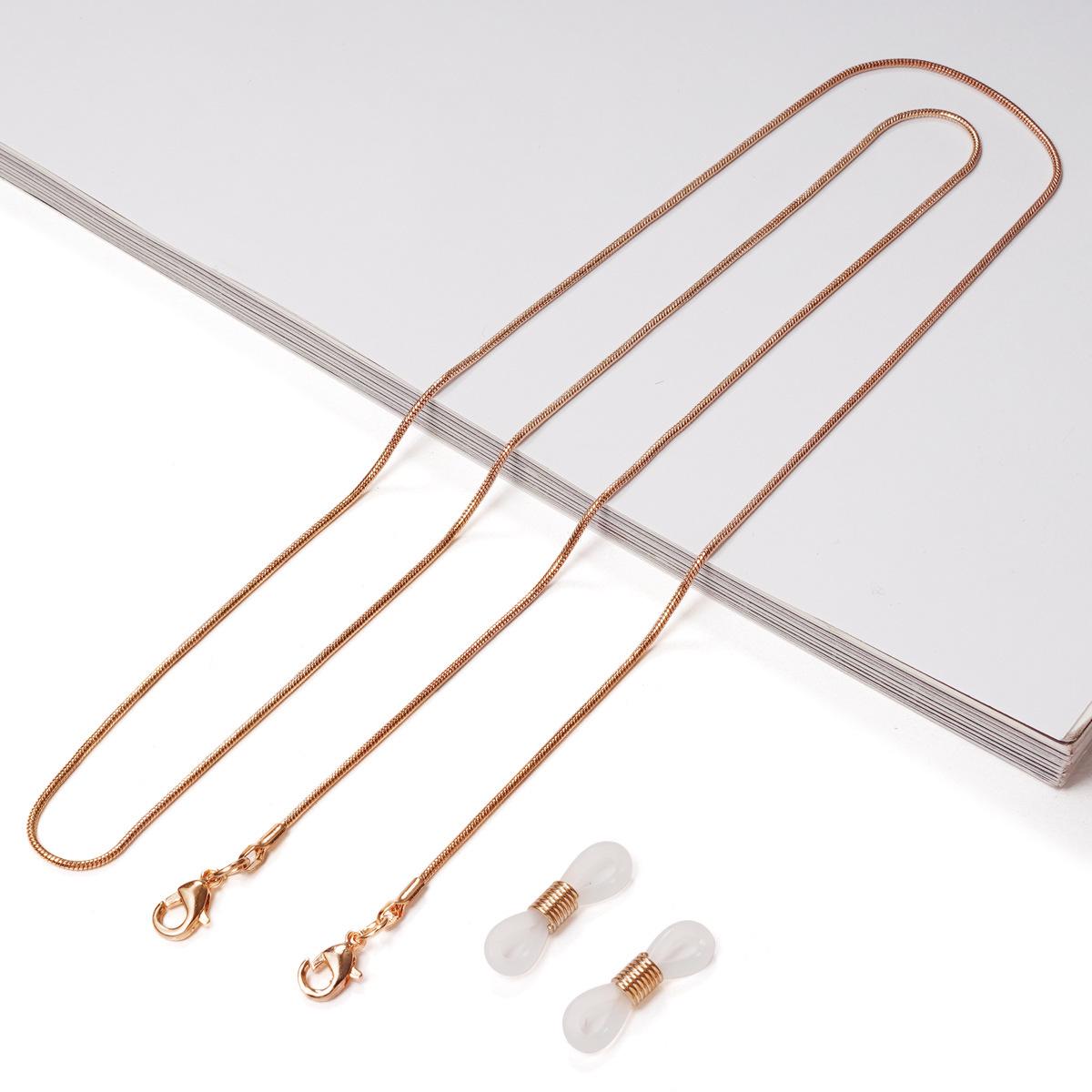 

Популярная женская металлическая цепочка-шнурок для очков и солнцезащитных очков в виде змеиной кости розового золота