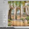 Natural Scenery Shower Curtains Seaside Mountain Landscape Bathroom Waterproof Polyester Bath Curtain Home Decoration With Hooks