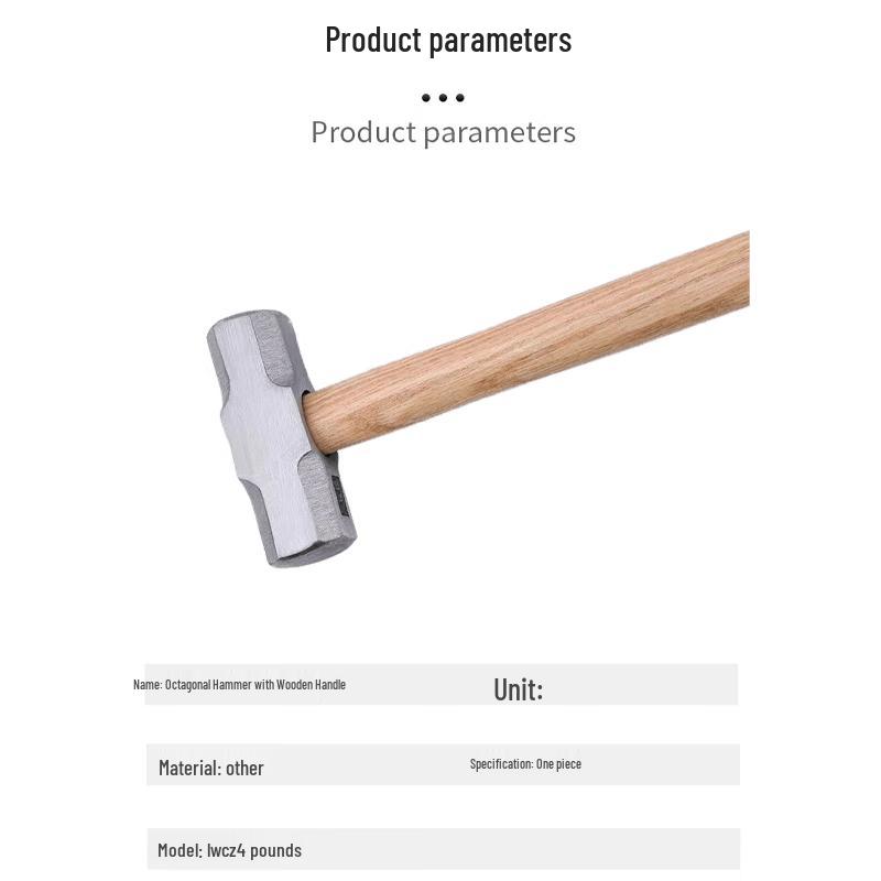 Lixin Wooden Handle Octagonal Hammer