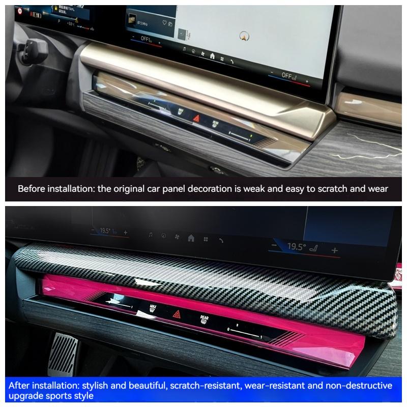 BMW 5er G60 2025ABS Carbonfaser-Mittelkonsole Navigationsbildschirm untere Blende Dekoraufkleber Autozubehör