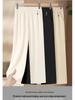 High-Waisted Tencel Pants for Middle-Aged and Elderly Women - Loose Fit, Slimming, Elastic Waistband, Casual Straight-Leg.