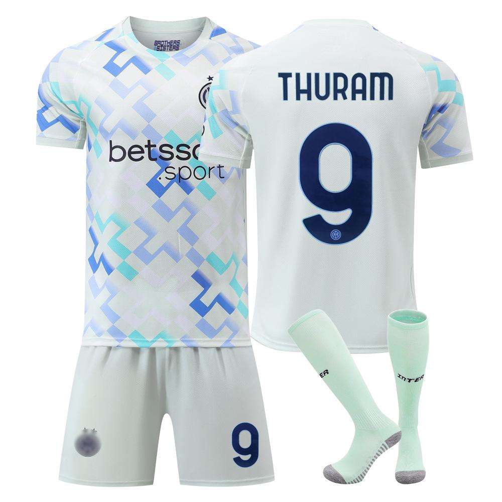 Inter Home And Away Football Jersey 9 Thuram No. 10 Lautaro White Jersey For Adults And Children