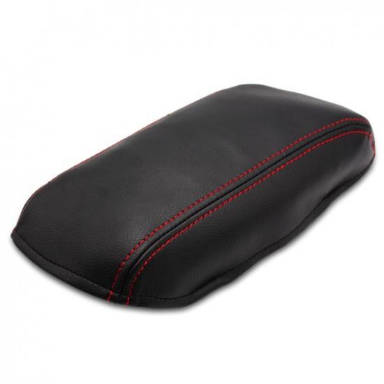 For Toyota Corolla 2014-2017 Center Console Armrest Box Cover Black Leather+Red