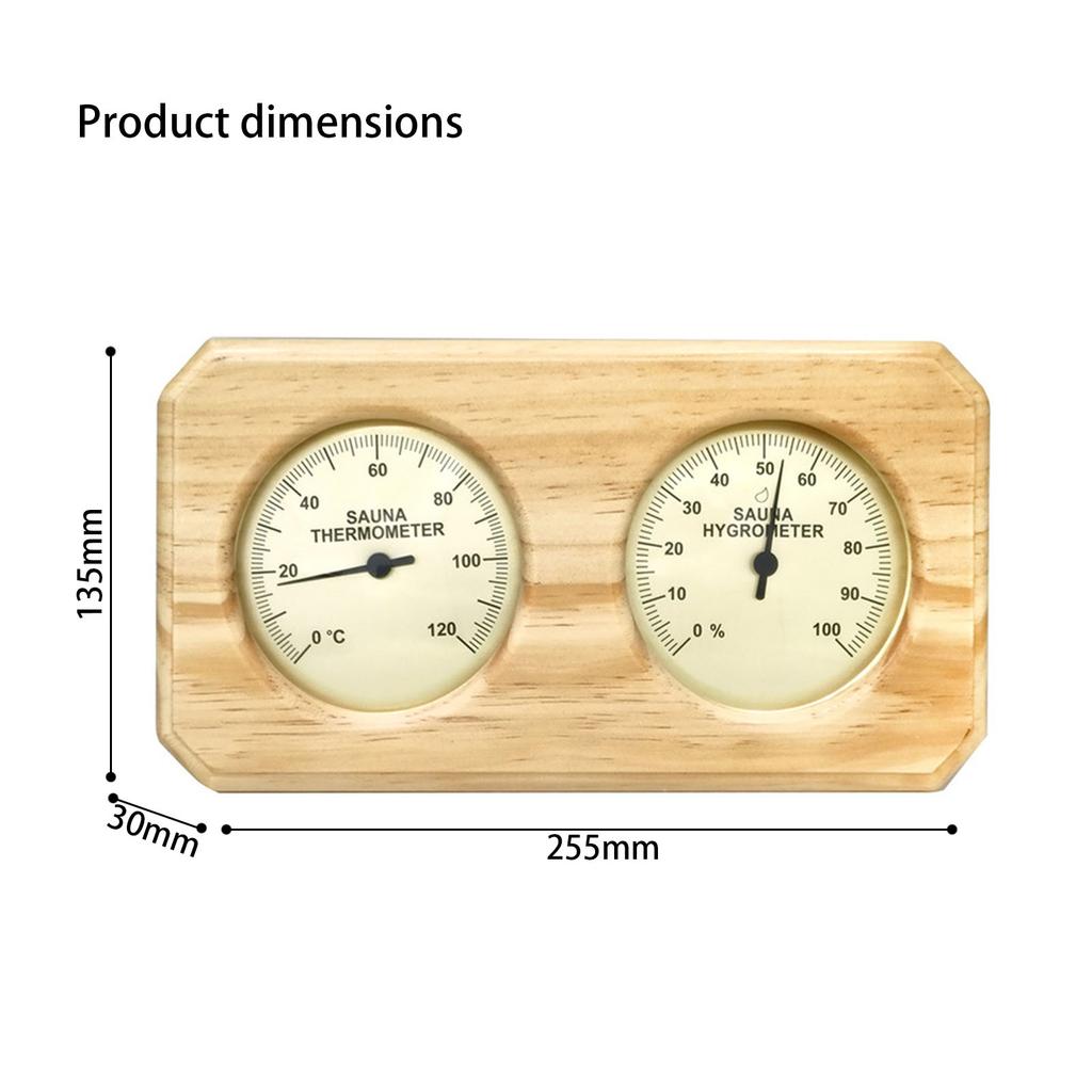 High Execution Wooden Sauna Gauge Mechanical Design No Battery Required