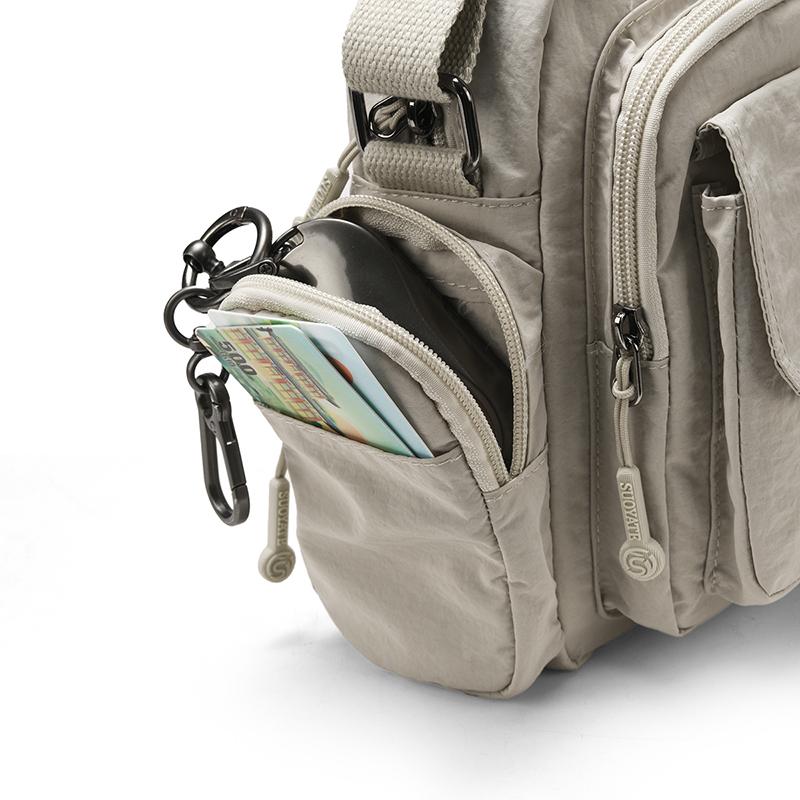 Small Square Bag Women's Shoulder Bag Water-Repellent Nylon Crossbody Bag