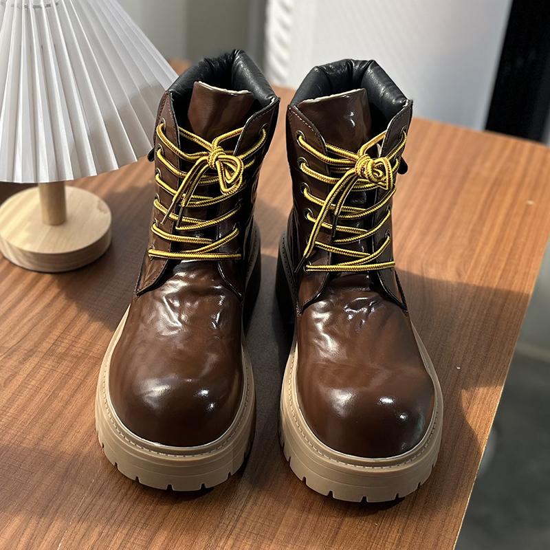 Fashion Thick Soled Men's Boots Trendy Designer Classic Style Work and Daily Office 38-46 Hot Selling Leather Shoes Plus Size Retro