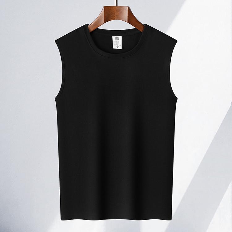 

Мужская летняя спортивная майка из плотного хлопка - без рукавов, свободного кроя Large