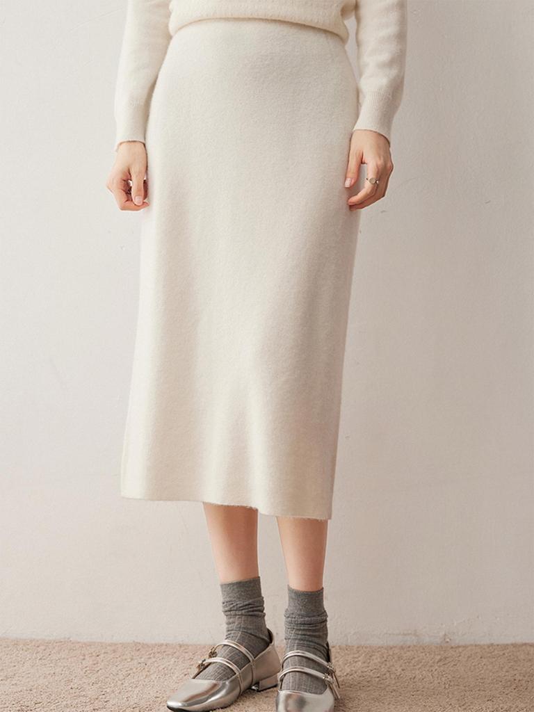 Autumn/Winter 2025 Elegant Wool & Cashmere Knit Pencil Skirt - Women's Straight-Legged, Versatile, and Warm Outerwear.