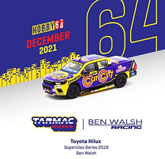TARMACWORKS Toyota Hilux SuperUtes Series 2018 Ben Walsh Finished Model 1/64 T64-041-CC