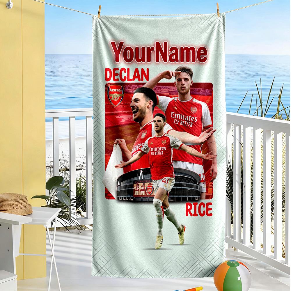 Arsenal Customize Text Beach Towel High Absorbency & Quick-Dry Portable for SwimmingBeachCamping Travel Beach AccessoriesGym