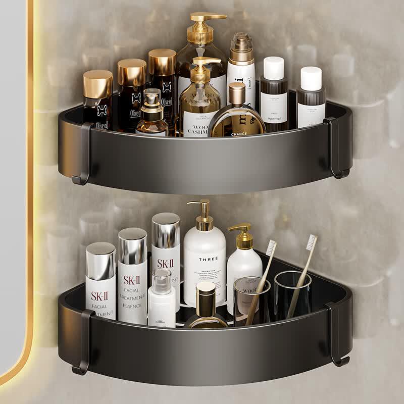 Space Aluminum Punch-Free Bathroom Corner Shelf