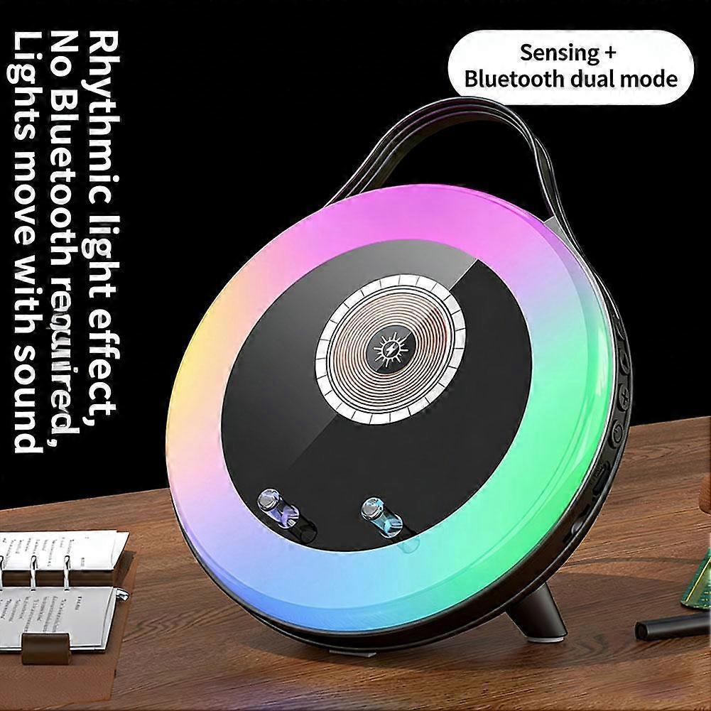 Wireless Charging Speaker, 15W Fast Charging Pad with Induction Audio, Bluetooth-Free Instant Play Speaker, RGB Light Sync, 60 Ergonomic Phone St