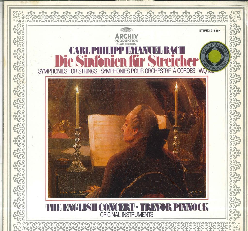 LP Record TREVOR PINNOCK THE ENGLISH CONCERT Carl Philipp Emanuel Bach Die Sinfo 918854 ARCHIV PRODUKTI 1980 Germany Classical Used