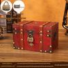 Vintage Wooden Treasure Chest with Lock - Jewelry Box & Film Prop