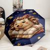 Autumn Hedgehog Family Umbrella 8-Frame for Travel, camping, Casual Lightweight Portable Umbrella, Essential for every family Holidays Gift
