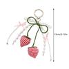 New Ribbon Pearl Strawberry Bow Keychain DIY Jewelry Style Mobile Phone Pendant Bag Charm Pendant Mobile Phone Chain