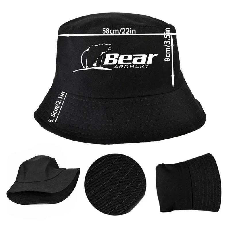 Outdoor Hunting Bear Archery Print  Adult Fishermans Hat Fashion Creative TrendOutdoor Summer Bucket Hats Gorra