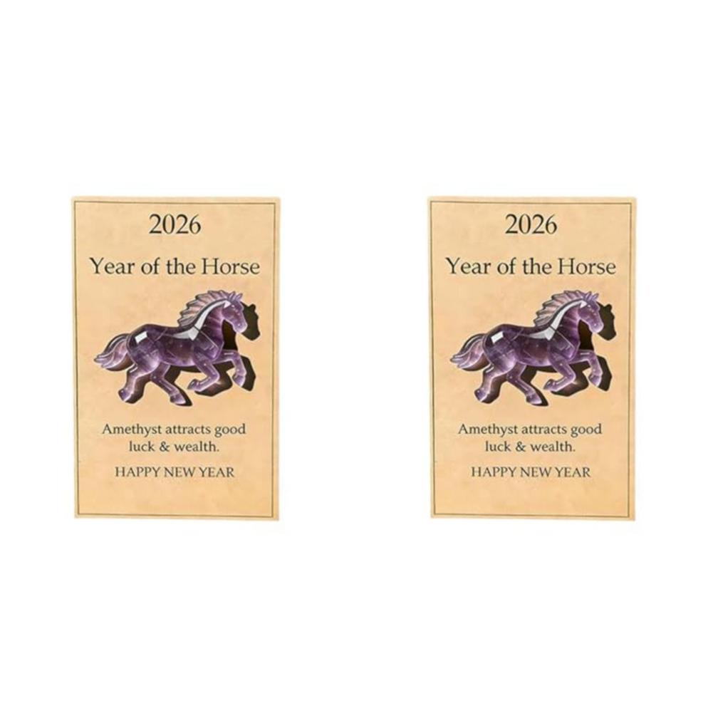 2026 Elegant Horse Decor A Symbol of Wisdom & Success Chinese New Year Zodiac Horse Figurine with Card for Home Office Desk