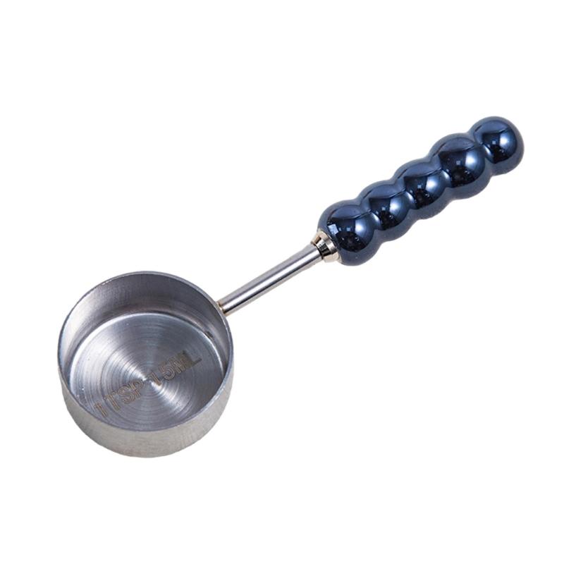 Rusts Resistant Stainless Steel Kitchen Spoon with Colorful Ceramic Pearls Handle Quantitative Seasoning Tool