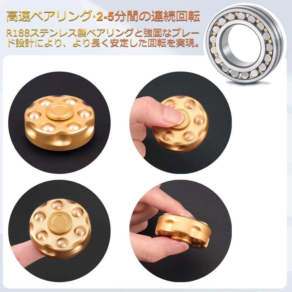 VOFOLEN Hand Spinner Stress Relief Premium Hand Spins Fast for Fidget Stainless Steel Finger Time Suitable for Children and Suitable for ADHD and