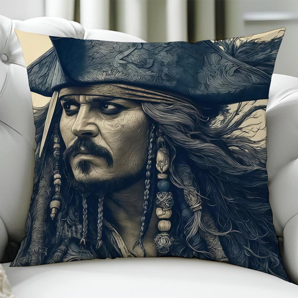 

Cool JJack Sparrow cushion cover Birthday Anniversary Gifts Double Sided Printed Zipper Cushion Cover Soft Skin Bedding 30x30cm