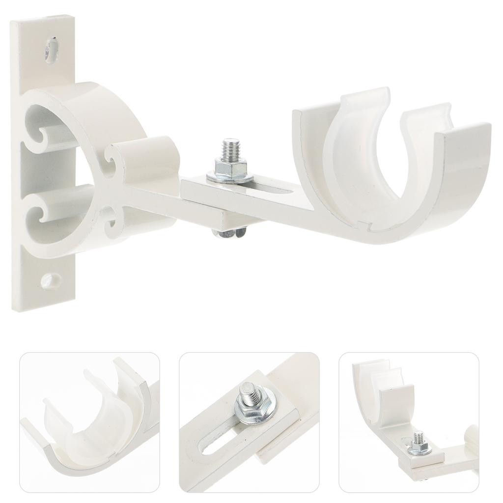 2Pcs Aluminum Curtain Rod Brackets Heavy Duty Holders for Window Drapery Rod Fixing Tools Home Supply Home Decor