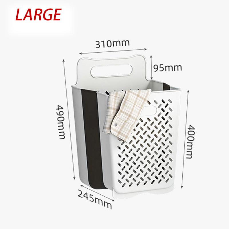 Bathroom Folding Dirty Clothes Storage Basket Wall Mounted Hanging Portable Punch-Free Clothes Bucket Organizer Laundry Basket