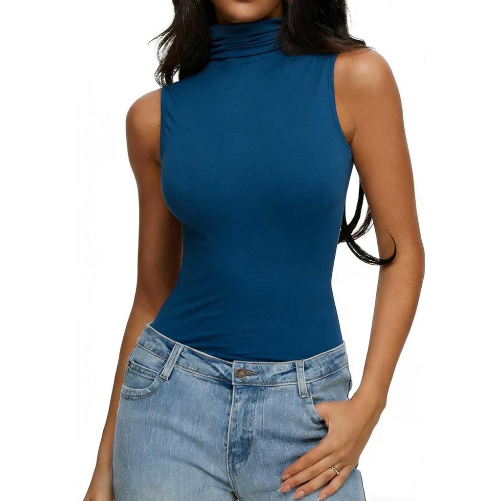 Fashionable Women's Sleeveless Decoy Collar Base Layer Top Vest