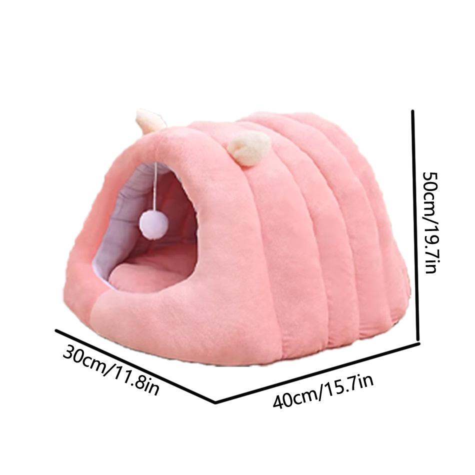 

Deep Sleep Cat Bed Cartoon Pet Bed Foldable Removable Washable Pet Sleeping Bed designed for Tiny Dog Mat Pouch Cave Cats Bed M розовый