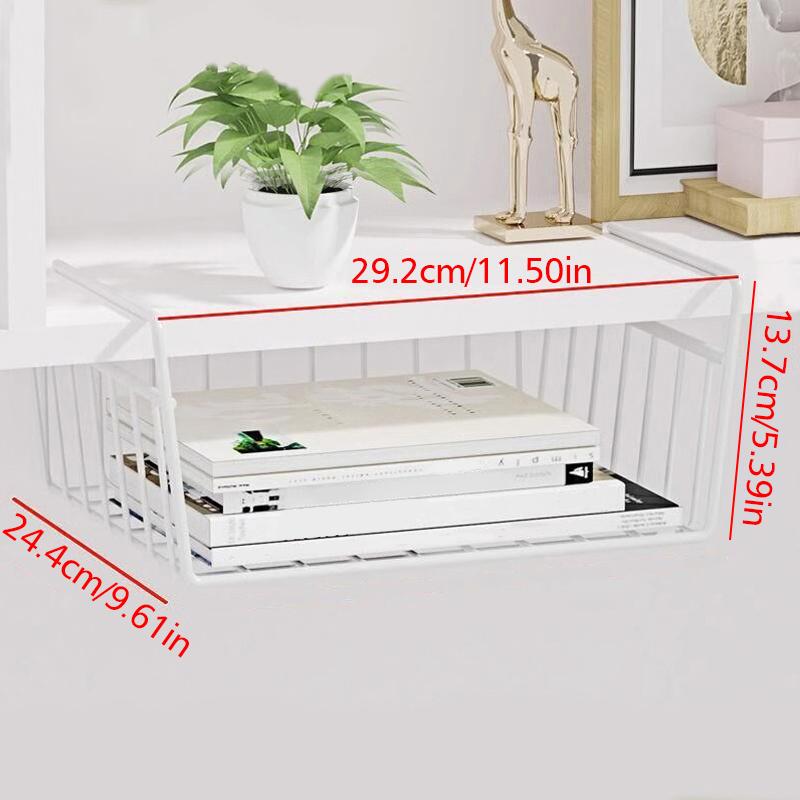 1PC kovové kuchyňské nářadí Velkokapacitní závěsné pod skříňkou Domácí Bílá/Černá Závěsná síť Košík Nástěnná skříň Úložný koš