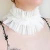 Damen Vintage Mesh Lagenrüschen Falscher Kragen zum Binden Choker Schal Wrap Renaissance Kleiner Halsrüschen Halskette Schal