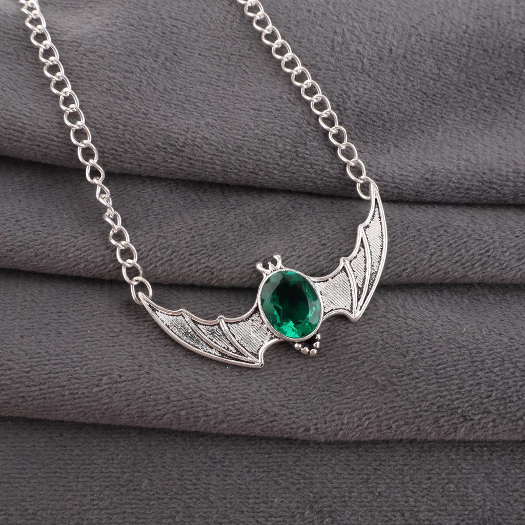 Green Emerald Gemstone Jewelry, 925 Sterling Silver Pendant Handmade Dainty Jewelry For Gift