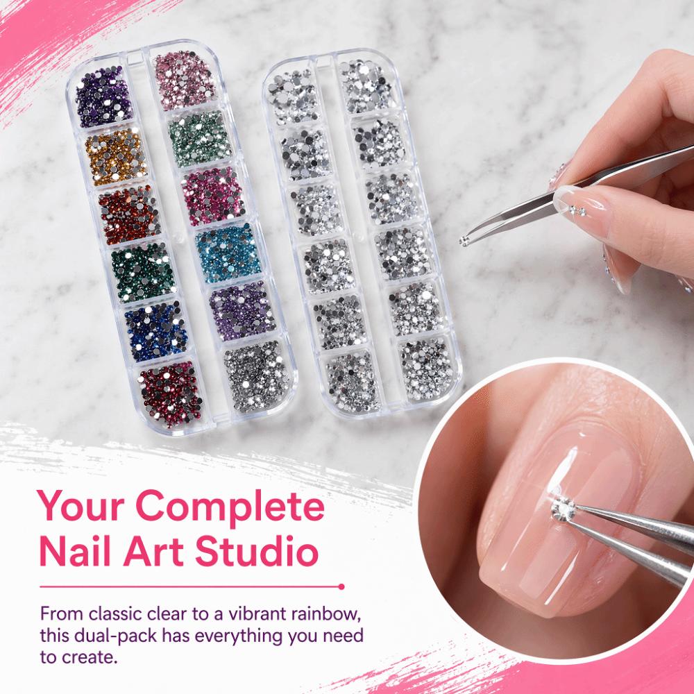 2Box Mixed Color Nail Crystal Charms ultra-shimmer Manicure  Rhinestones  Versatile Decoration