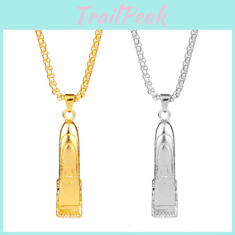 Hair Clipper Metal Alloy Chain Necklace With Pendant For Casual Fashion Gift And