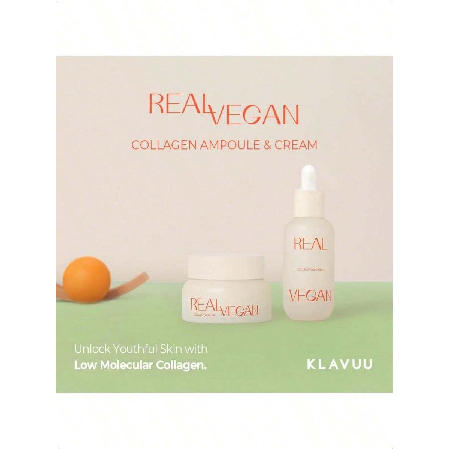 KLAVUU Real Vegan Collagen Eye Patches 60 Patches | Korean Overnight Under Eye Mask Infused With 500 Daltons Low-Molecular Carrot Collagen