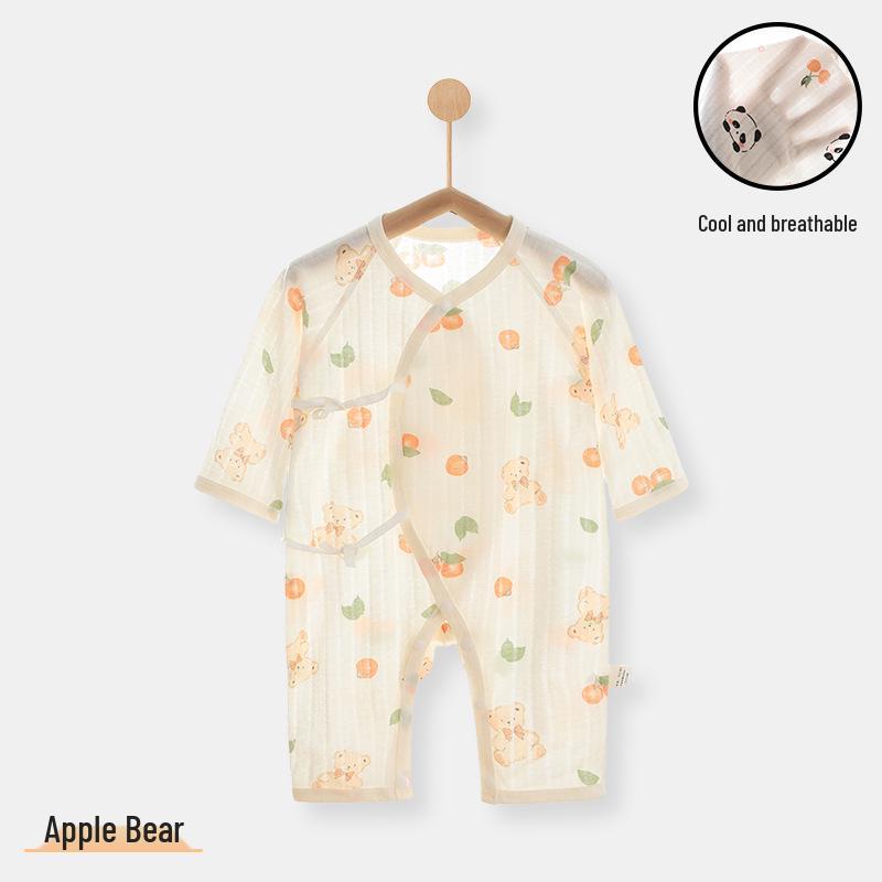 Summer Newborn Cotton Long-Sleeve Butterfly Monk Romper