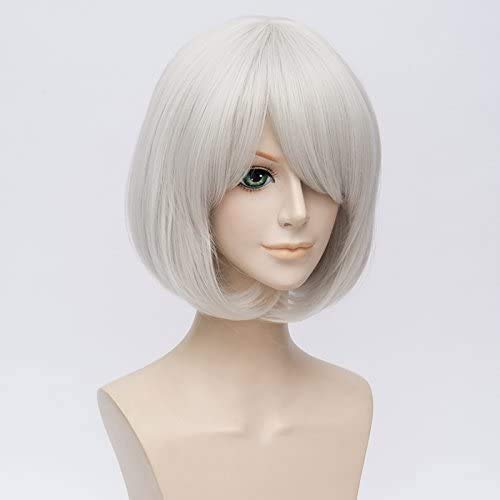 Eileen NieR: Automata 2B YoRHa Nr. 2 Cosplay-Perücken Typ B, Perfekt für Schulfeste, Halloween, Weihnachten und Kulturfeste