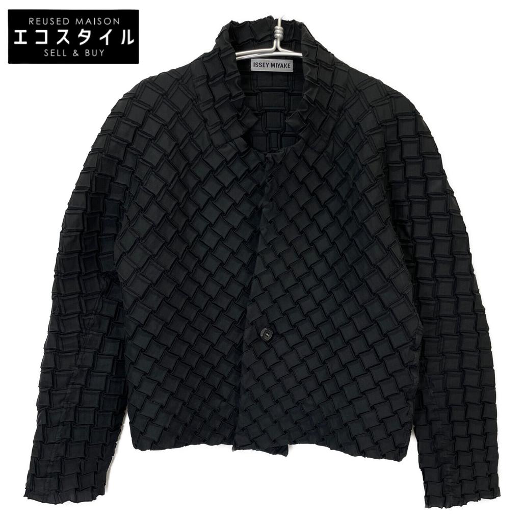 ISSEY MIYAKE Black IM52FD517 Cotton Blend Jacket Jacket 2 blackUsed