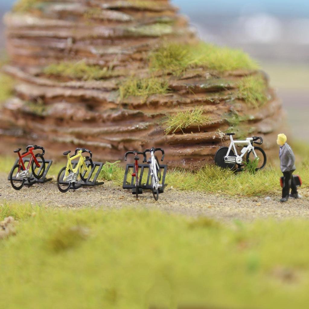 HO gauge 20 bicycle models and 4 parking racks bicycle railway model layout diorama supplies C8702 1/87