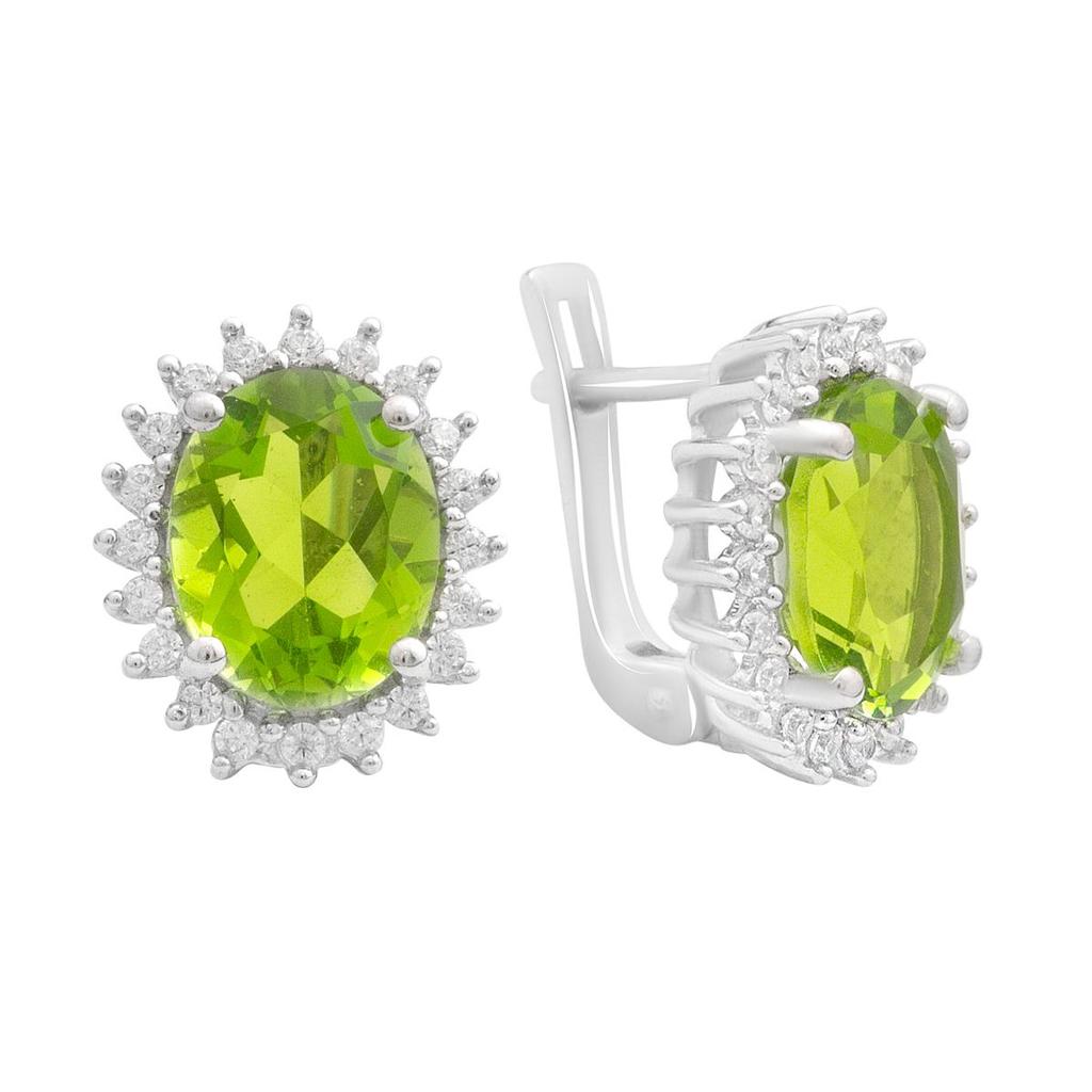 Silver Earrings with Chrysolite (60002313)