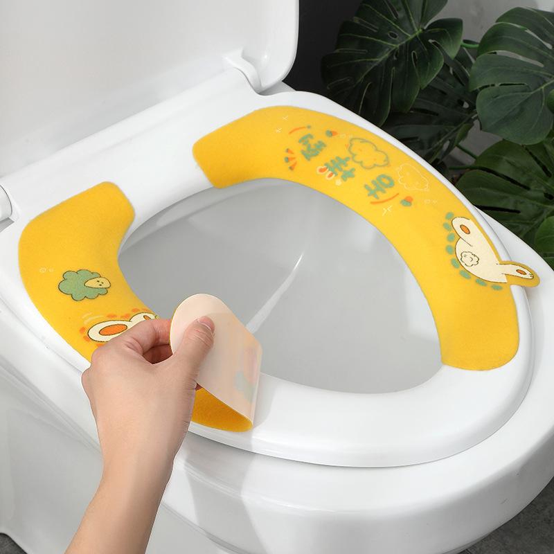 Toilet Seat Four Seasons Universal Toilet Seat Mat Household Toilet Stick Type Seat Cover Waterproof Washer