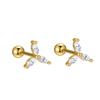 925 Sterling Silver Shiny Zircon Windmill Screw Earrings for Women's Fashion Creative Design Earrings