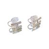 Korean Rhinestone H-Letter Mosquito Coil Ear Clips – Trendy, Simple, Fashionable Earrings