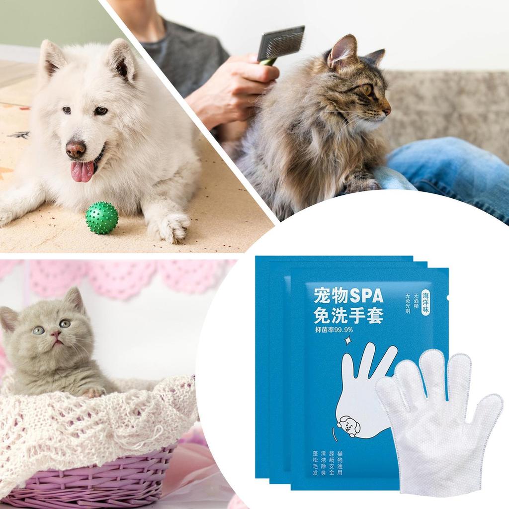 Cat Cleaning Wipes Pet Glove Wipes 3 Piece Travel Size Portable Deodorizing Grooming Cleaner Wash For Dog Cat Kitten Puppy Eye
