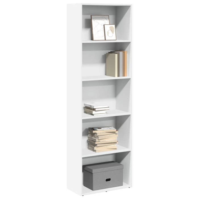 VidaXL Bibliothèque blanc 60x30x189 cm bois d'ingénierie, étagère, étagère à livres, support de livre, armoire de rangement, 857917