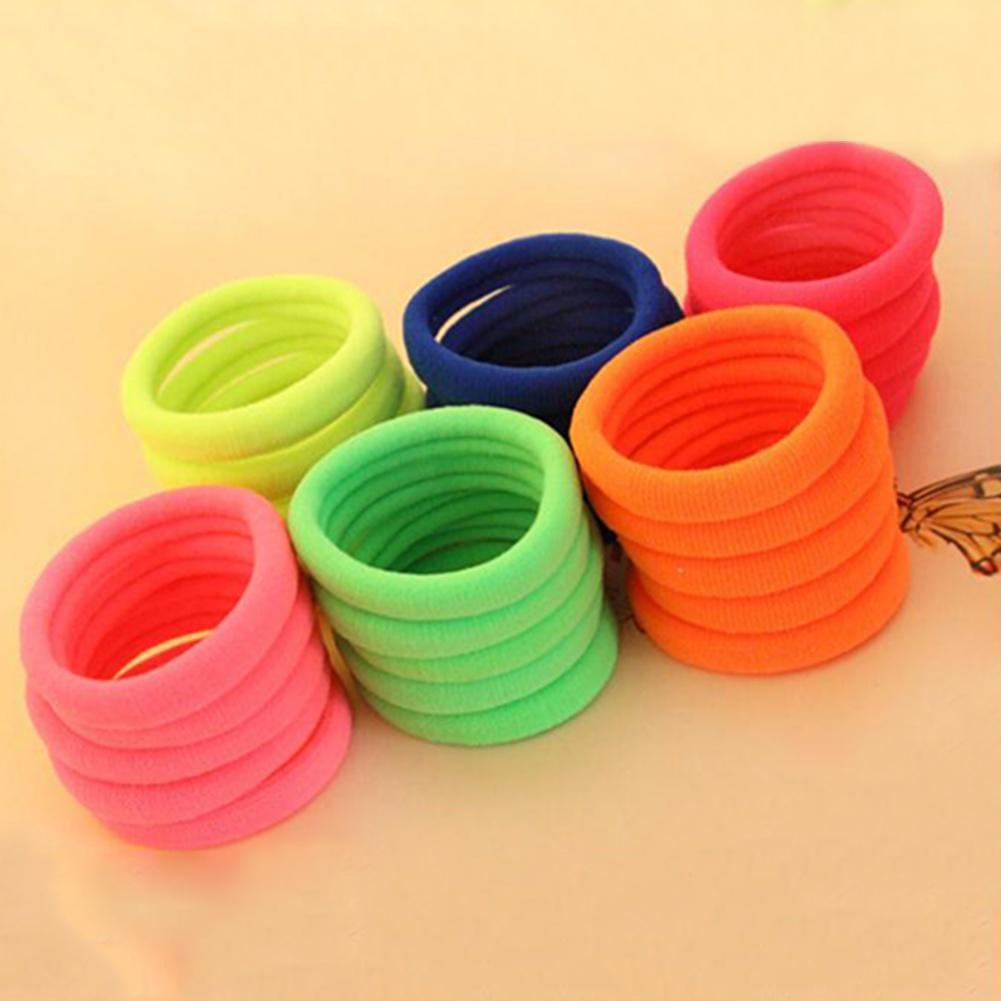 50 ST Högelastiska Gummihårband Slumpmässig Färg