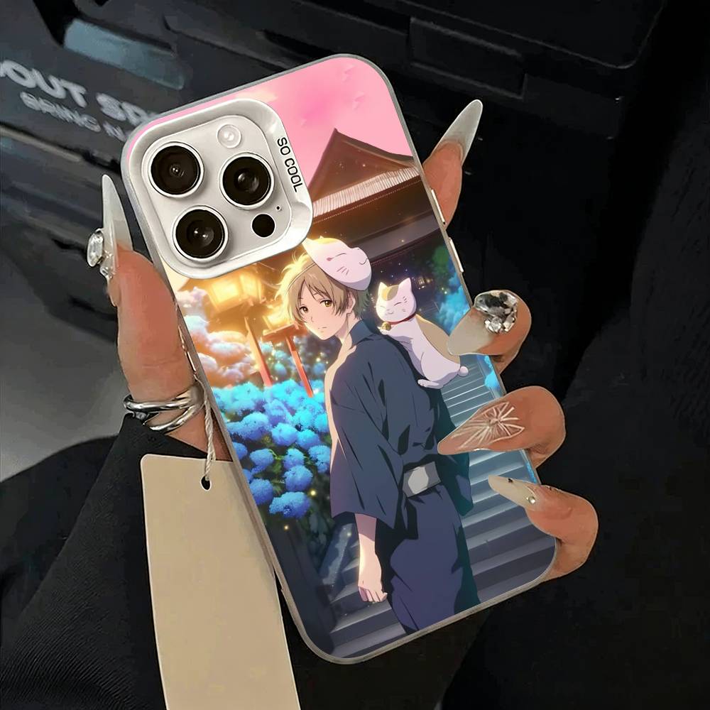 

Чехол для телефона Natsume s -Книга друзей- Для iPhone 11 12 13 14 15 16 Pro Max Plus белый Серебристый Чехол для телефона iPhone12