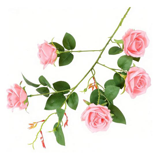 Artificial Rose Flowers for Flower Arrangement Faux Silk Rose Bouquet with 5 Heads Blooms for Parties Wedding Home Table Centerpiece